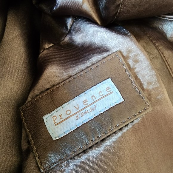 Women's Soft Leather Jacket - Provence D'Amour - Chocolate - Small - Picture 6 of 8